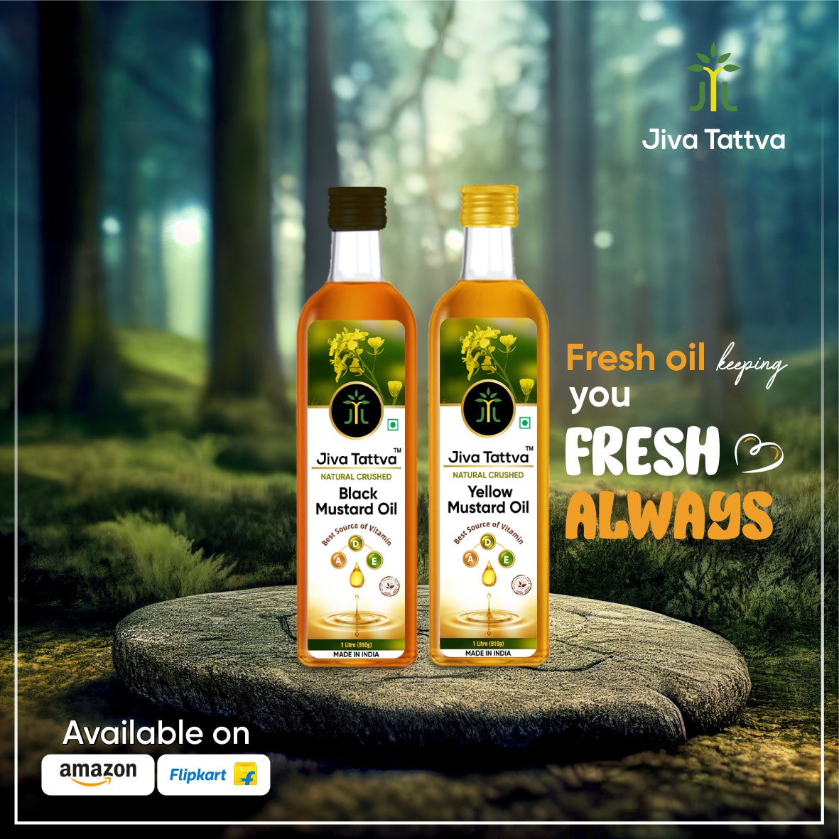 Jiva Tattva Yellow & Black Mustard Oil Combo