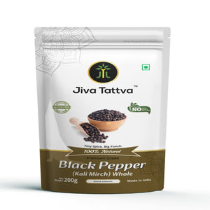 Jiva Tattva Whole Black Pepper Kali Mirch 200g pouch