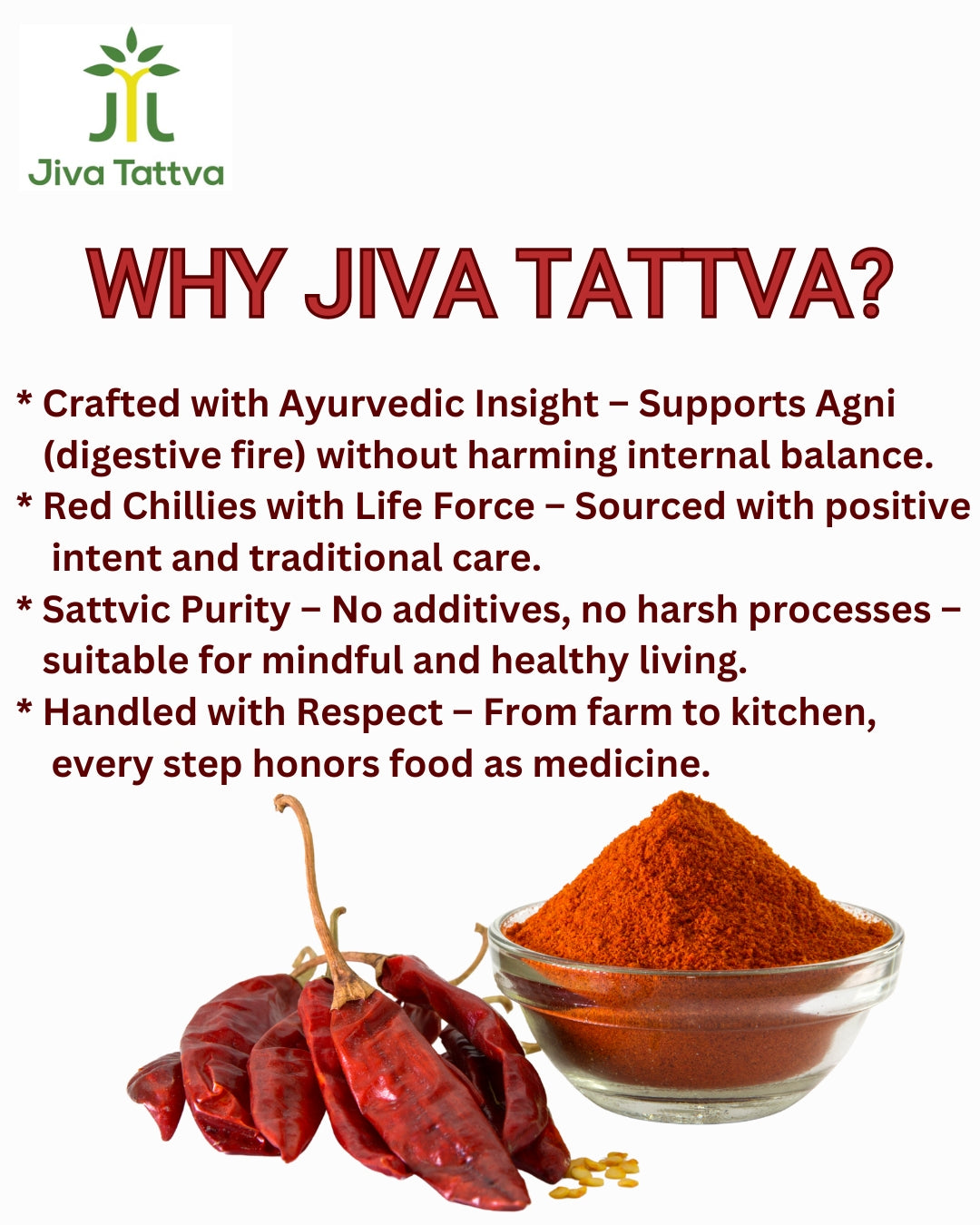 Jiva Tattva Red Chilli (Lal Mirch) Powder – 200g
