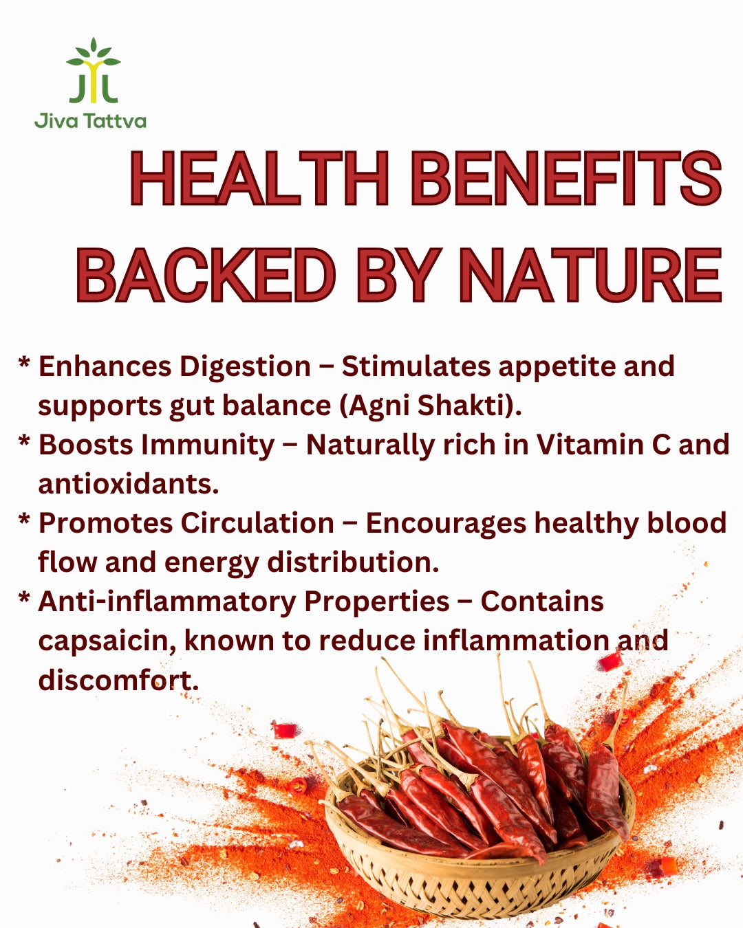 Jiva Tattva Red Chilli (Lal Mirch) Powder – 200g