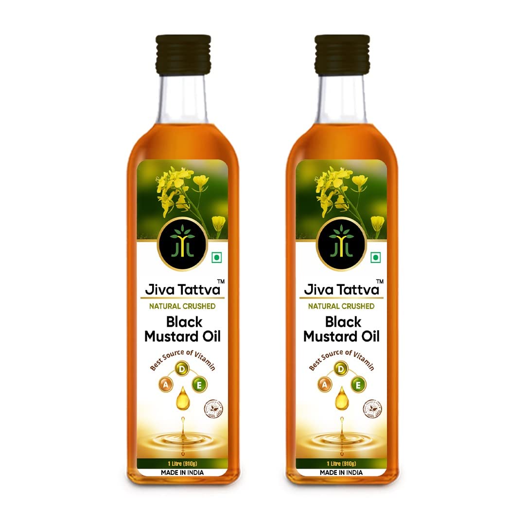 Jiva Tattva Black Mustard Oil combo with two 1L bottles