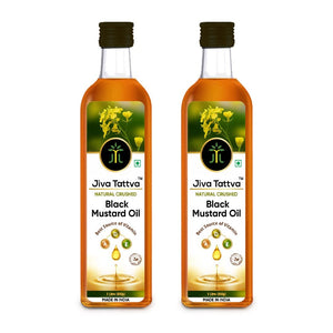 Jiva Tattva Black Mustard Oil combo with two 1L bottles