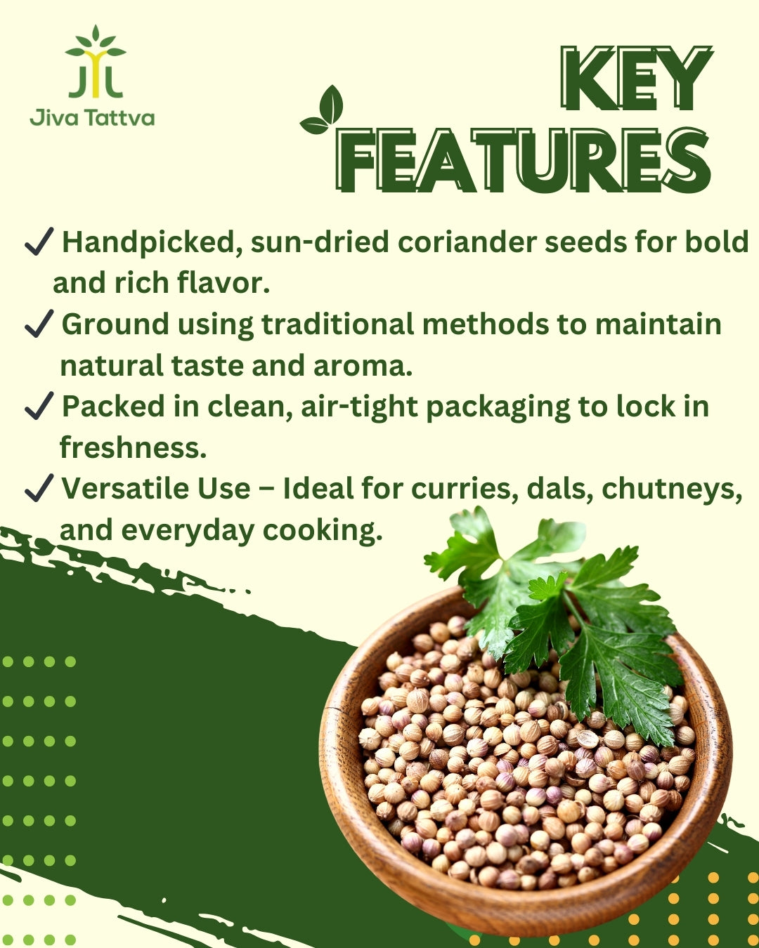 Jiva Tattva Coriander (Dhaniya) Powder  – 200g